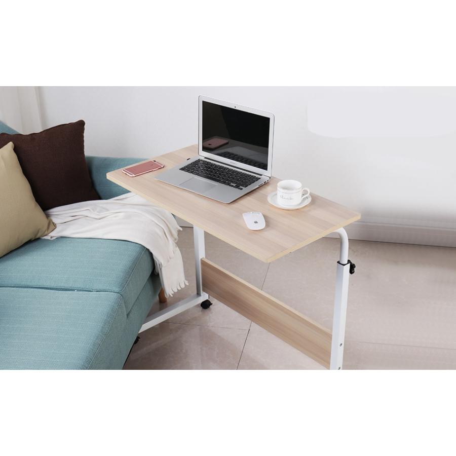 送料690円 ベッドテーブル サイドテーブル キャスター パソコンデスク