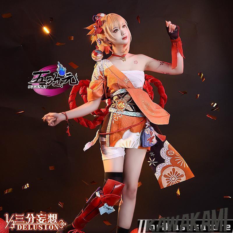 三分妄想 原神 コスプレ 宵宮 ヨイミヤ 衣装 ※ウィッグ 追加可 : ISRA