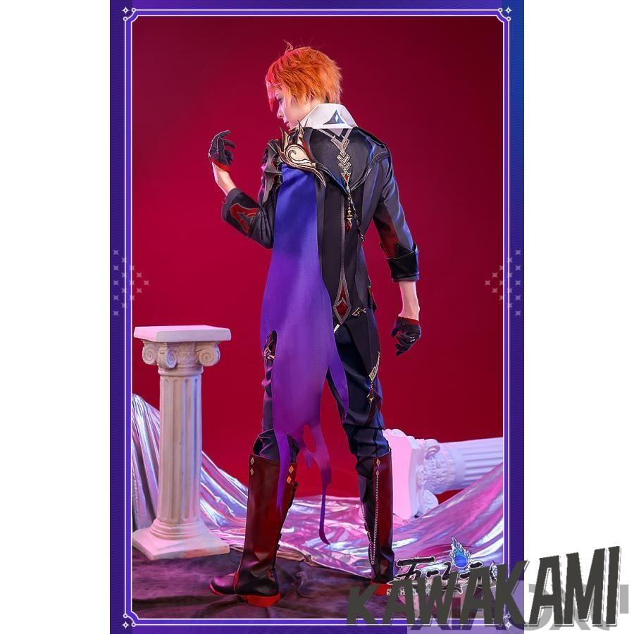 三分妄想 原神 コスプレ タルタリヤ 邪眼 衣装セット ※ウィッグ 靴