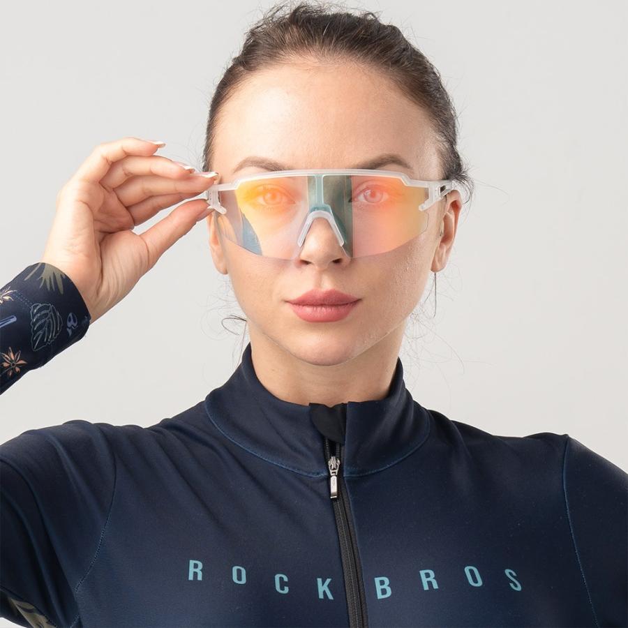 ROCKBROS 調光サングラス スポーツ クリア ミラー加工 ハーフフレーム