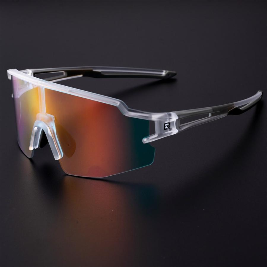 ROCKBROS 調光サングラス スポーツ クリア ミラー加工 ハーフフレーム