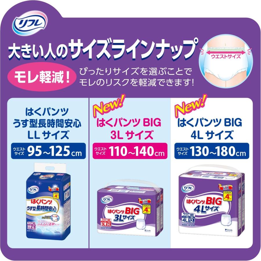 リフレ はくパンツ 大人用紙おむつ パンツ 介護 オムツ 4l スー パー