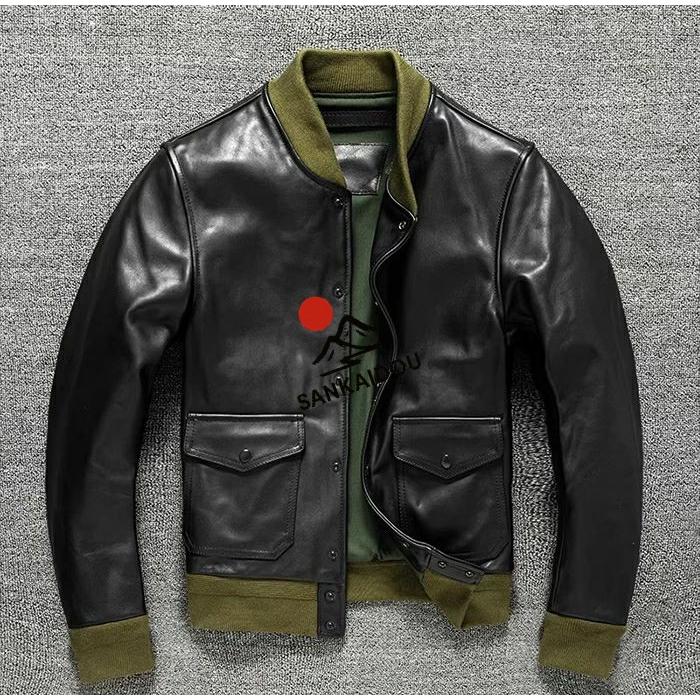 M~4XL 高級感 本革ジャケット メンズ スタジャン 馬革 A1 レザー