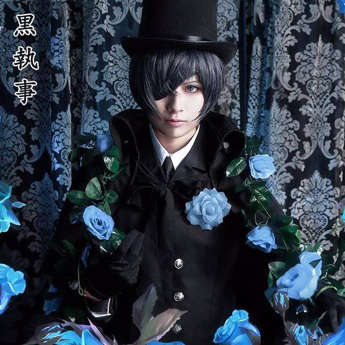 シエル コスプレ衣装 黒執事 豪華セット 葬式礼服 メンズスーツ シエル