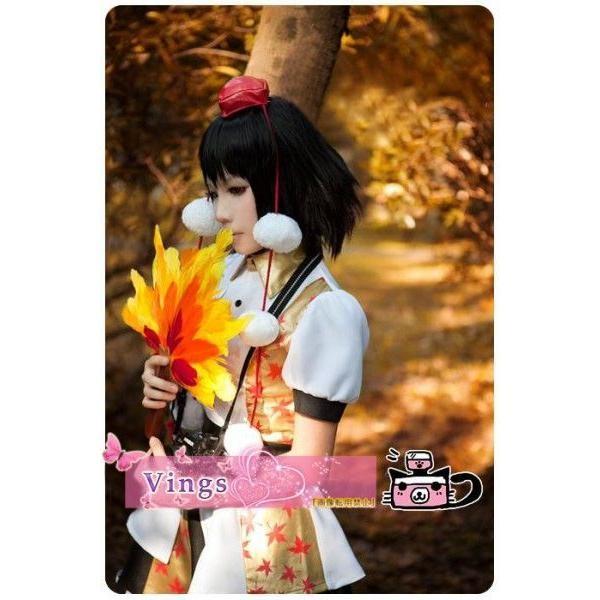 東方Project 射命丸文 コスプレ衣装 アレンジ+ウィッグ+扇+靴 : イツモ