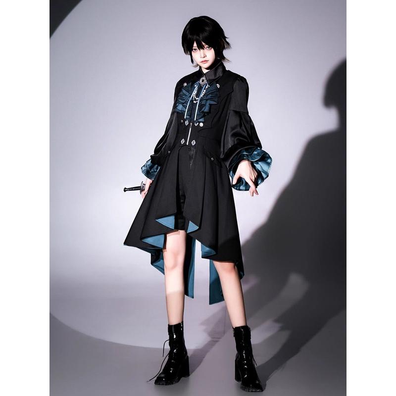 王子風ロリータ 皇子系 少年装 4点セット パンツ 暗黒系 夏 半袖 上品