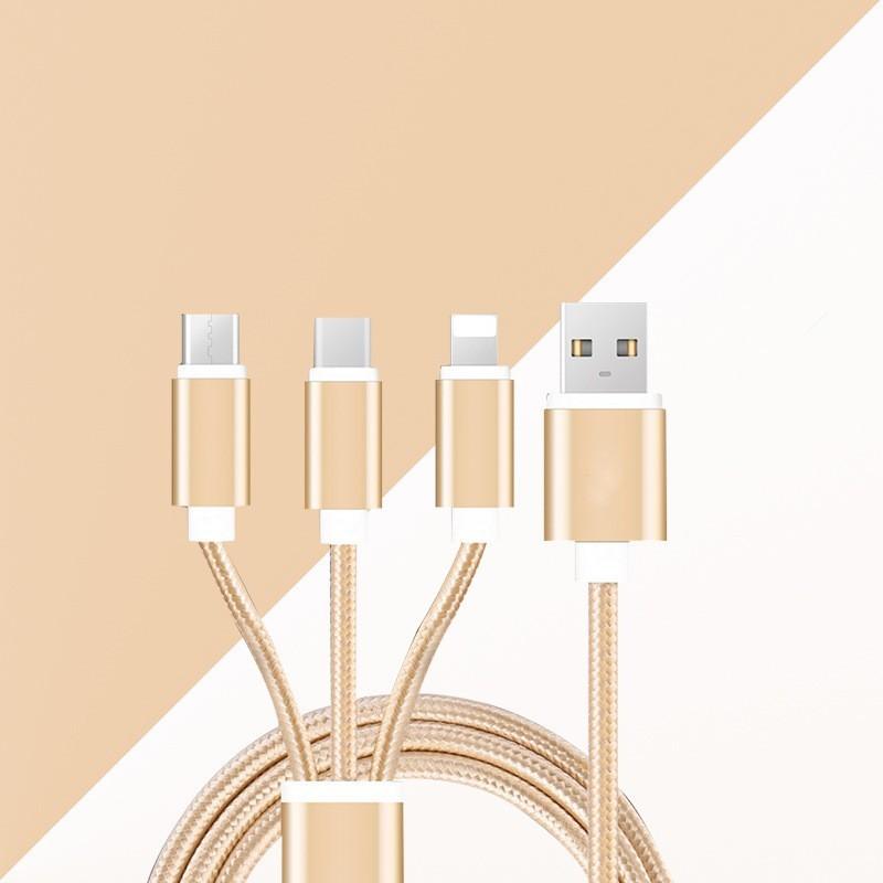 充電ケーブル 3in1 USBケーブル モバイルバッテリー 急速充電 対応