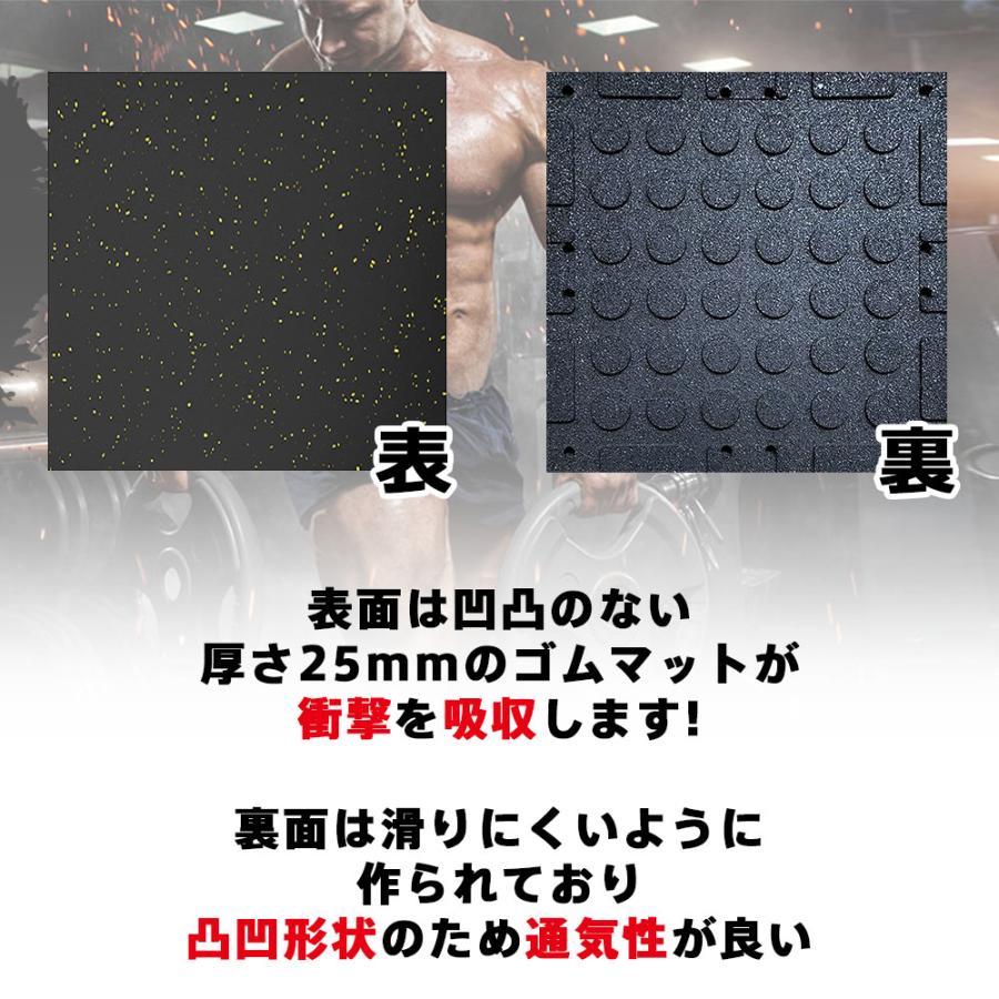 トレーニングマット ジムマット ゴムマット 50×50cm 厚さ25mm 厚手