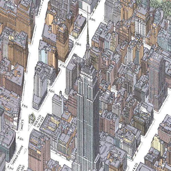 鳥瞰図 バーズアイマップ11 ニューヨーク2000 絵図 マンハッタン 地図