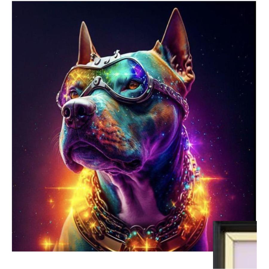 アートフレーム ネオンドッグ 犬 アウトロー クリスタルピクチャー 額