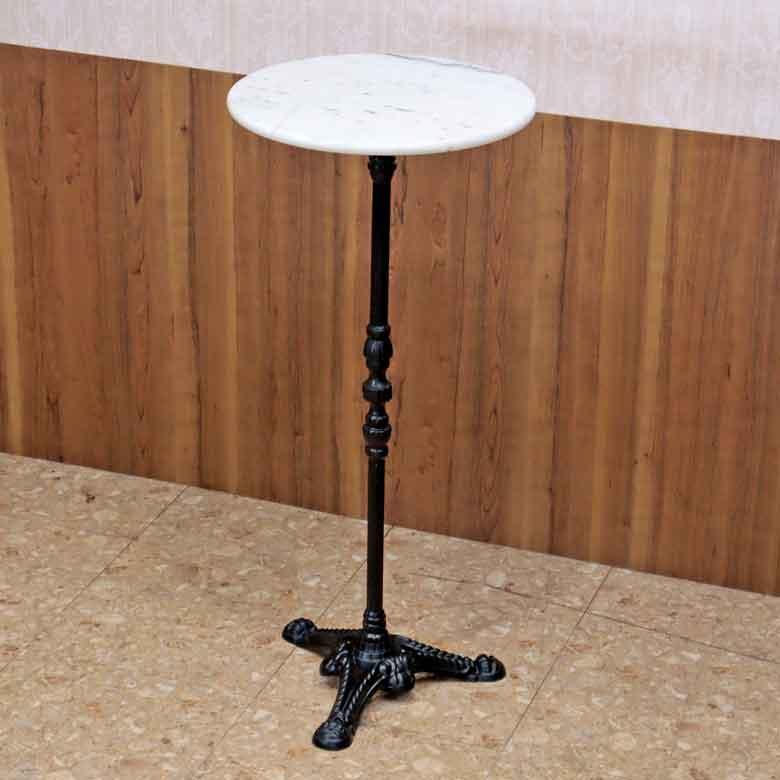 ハイテーブル 50cm 大理石 円形 カフェテーブル ブロンズ調 石 立ち