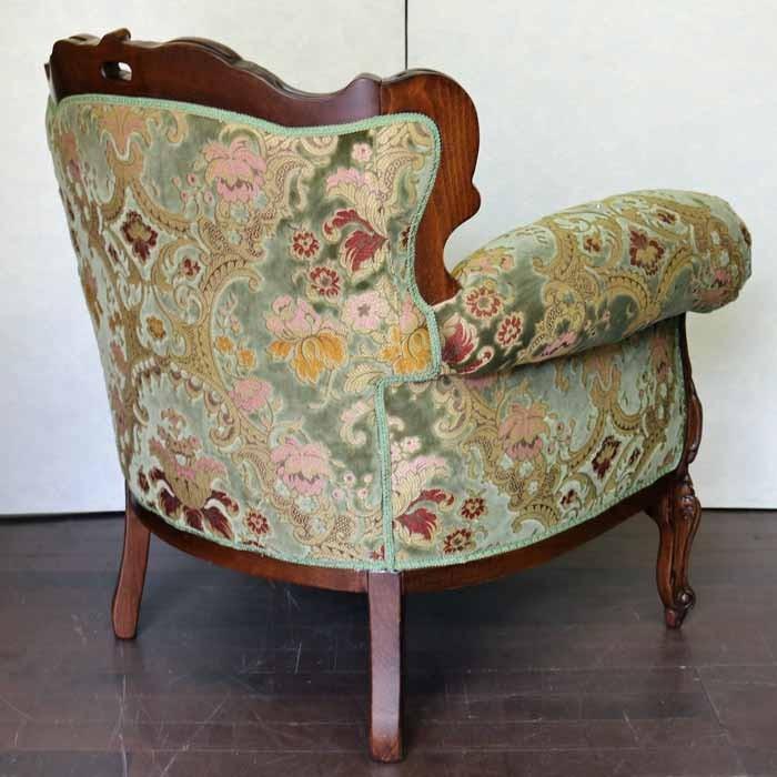 イタリア 1Pソファ 金華山 グリーンアームチェア 1人がけ ソファ 猫脚