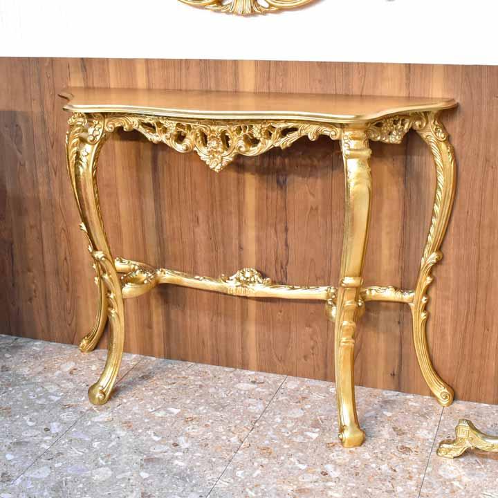 イタリア コンソールテーブル ゴールド 117cm アンティーク 花台