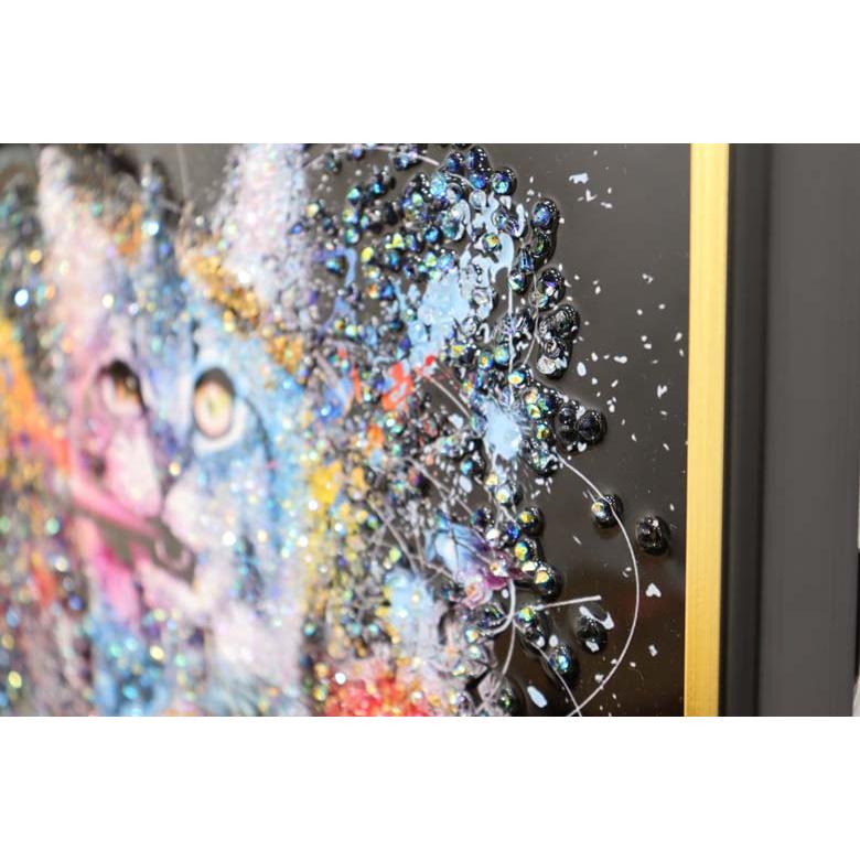 アートフレーム 猫 ファンキーキャット キラキラアート ウォールデコ