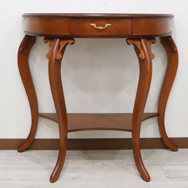 イタリア 象嵌 コンソール W90cm 823 引き出し付き花台 フラワー