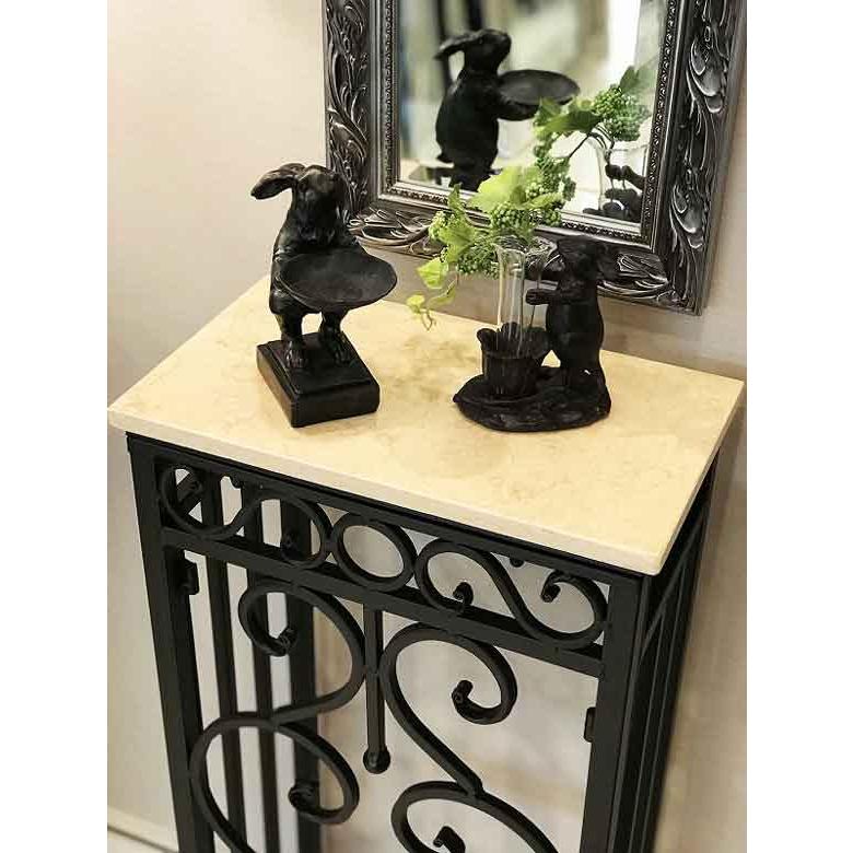 コンソールテーブル 大理石 テーブル 花台 ロートアイアン