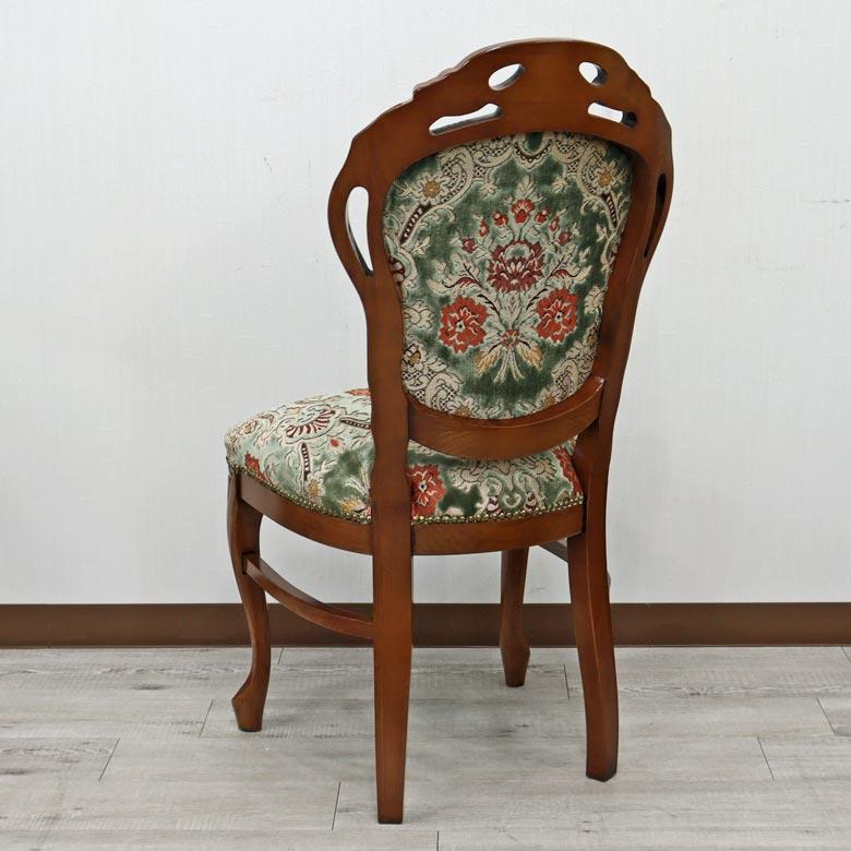 イタリア ダイニングチェア グリーン・金華山 木製 完成品 イス チェア