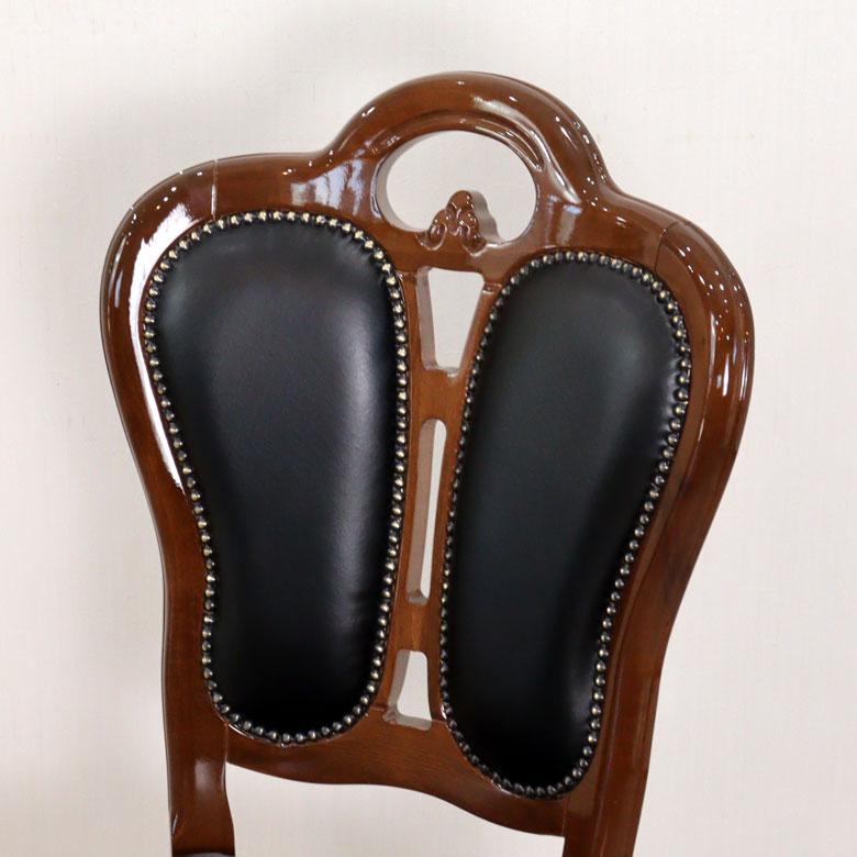 サルタレッリ フローレンス ダイニングチェア ブラックレザー 合皮