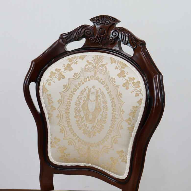 ダイニングチェア イタリア ベージュ 木製 猫脚 完成品 椅子 チェアー