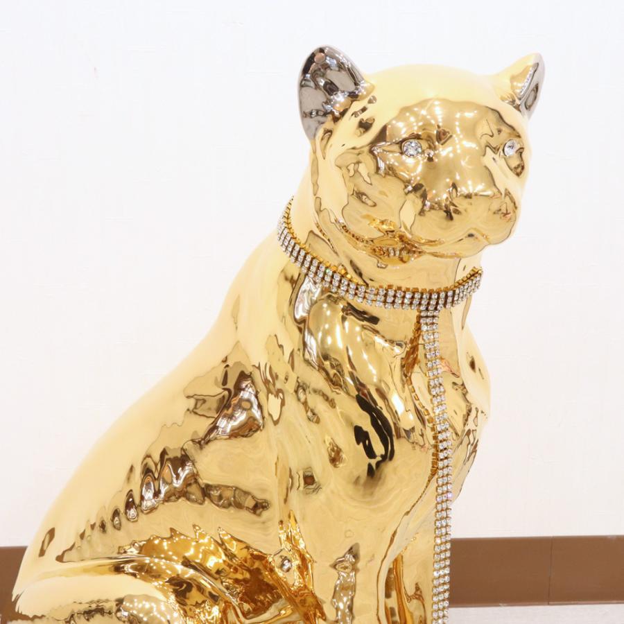 陶器 動物 ヒョウ 置物 イタリア製 豹 レオパード 完成品 ヨーロピアン