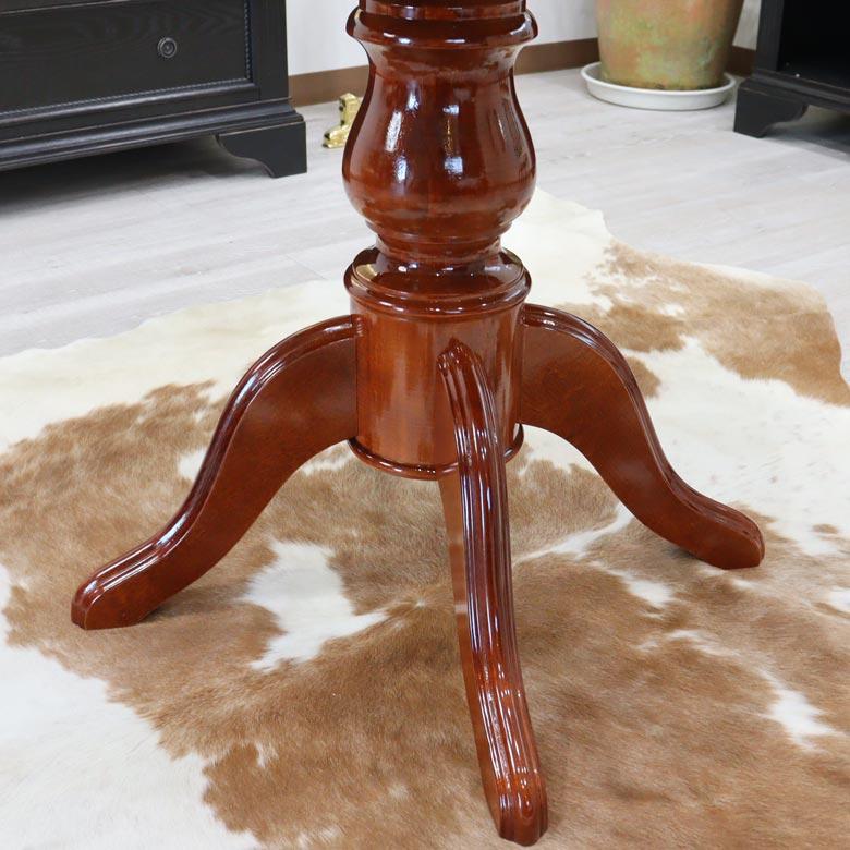 イタリア ダイニングテーブル 80cm幅 象嵌 カフェテーブル 食卓 円形