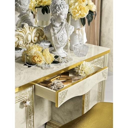 イタリア ドレッサーセット レオナルド 3点セット 鏡台 キャメル