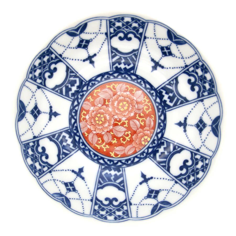 九谷焼 青風窯4号皿揃（5枚セット） 瓔珞紋時代画風SH-01 : 北山堂