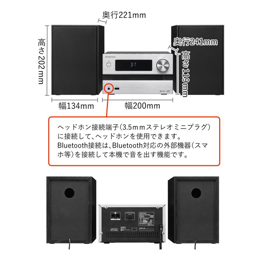 JVCケンウッド（JVC KENWOOD） ケンウッド CDミニコンポ シルバー
