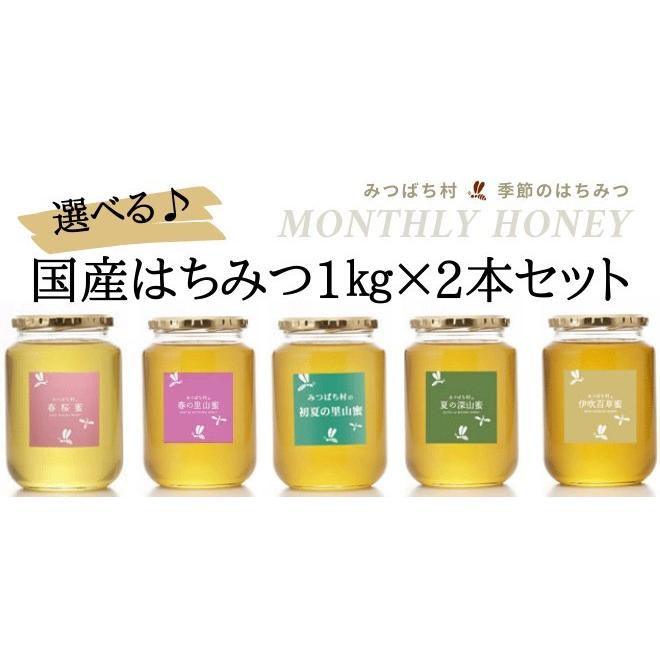 はちみつ 国産 純粋 非加熱 はちみつ1kg2本セット 生産直売 岐阜県産