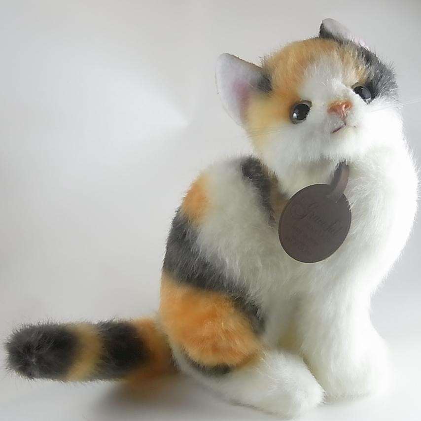 グレイスフル 日本猫 ミケネコ 座り 猫 ぬいぐるみ 日本製 三英貿易 三