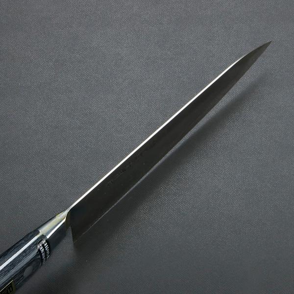 武蔵国光月作 牛刀 両刃 210mm 全鋼 真鍮ロウ付け共口金付き 強化