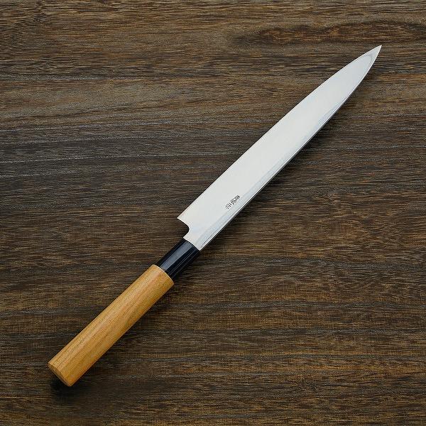 名入れ無料 柳刃包丁 片刃 240mm 青紙2号 桜柄 一般家庭向け 日本製