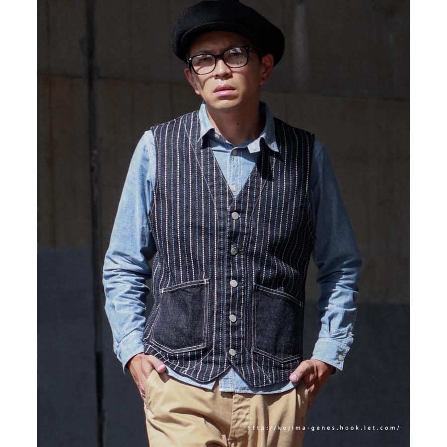 児島ジーンズ 公式通販 13oz バイカラー ストライプ ウォバッシュ