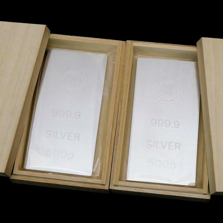 徳力本店 純銀インゴット ingot シルバーバー 500g×2本セット