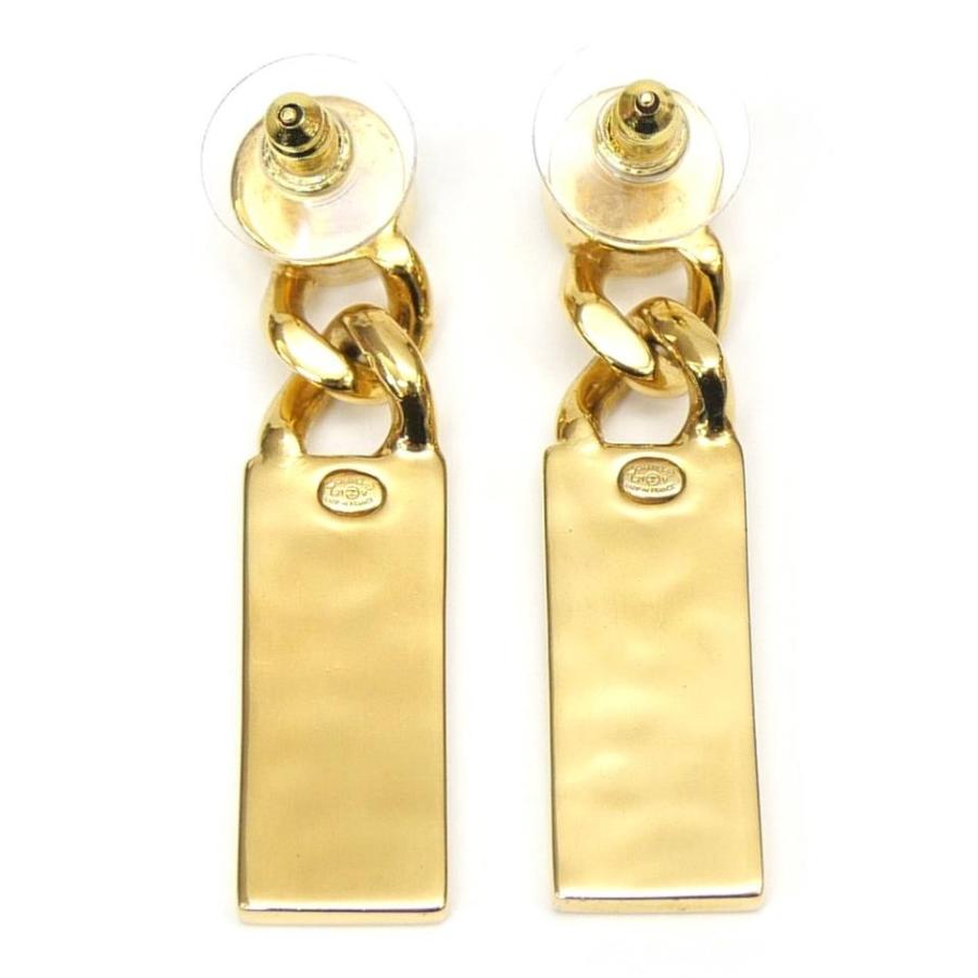 CHANEL（シャネル） ピアス L21 プレート ロゴ ラインストーン