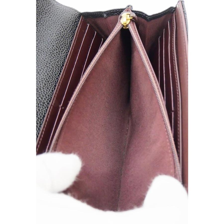 CHANEL（シャネル） 長財布 かぶせ長財布 マトラッセ 黒 キャビア