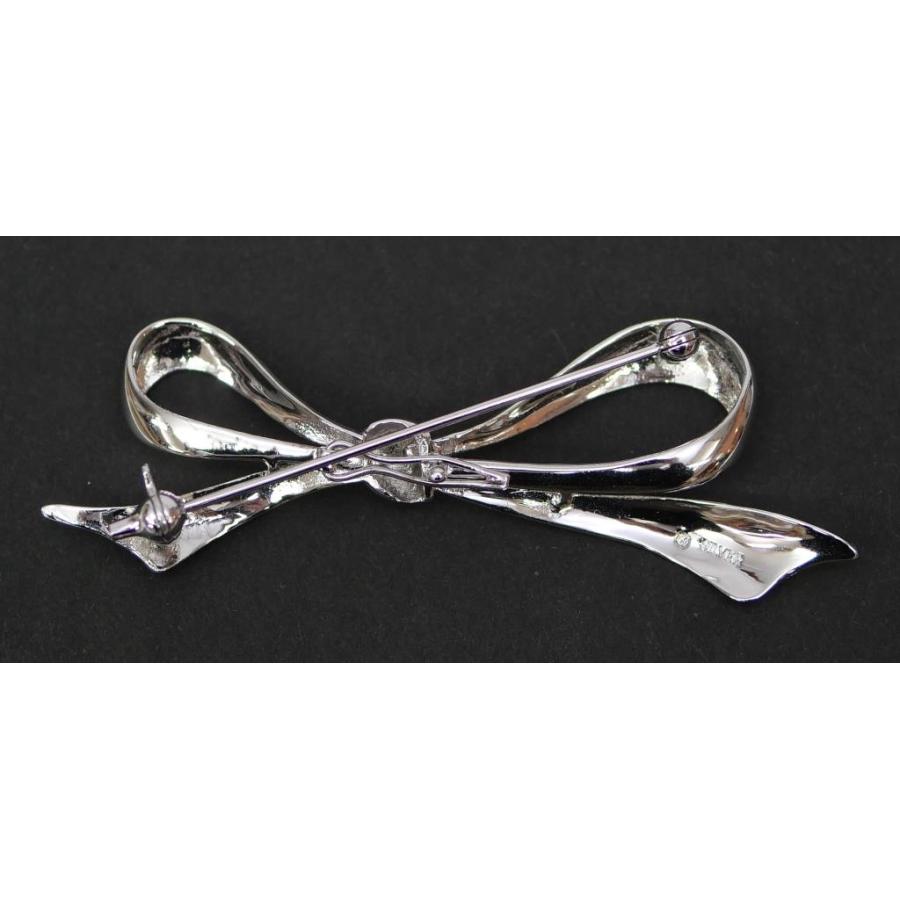 MIKIMOTO（ミキモト） パール ブローチ リボン チャーム 真珠/シルバー