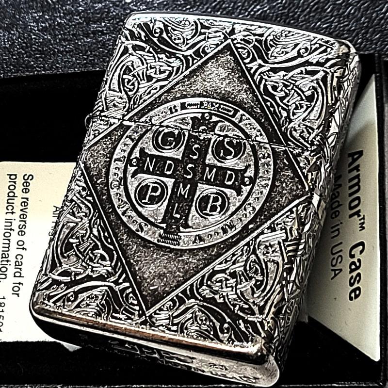 ZIPPO（ジッポー） ライター 十字架 アーマー ベネディクトクロス 4面