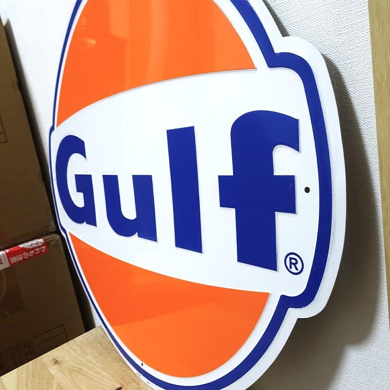 アメリカン レトロ ブリキ看板 アンティーク GULF OIL 大きい ガルフ
