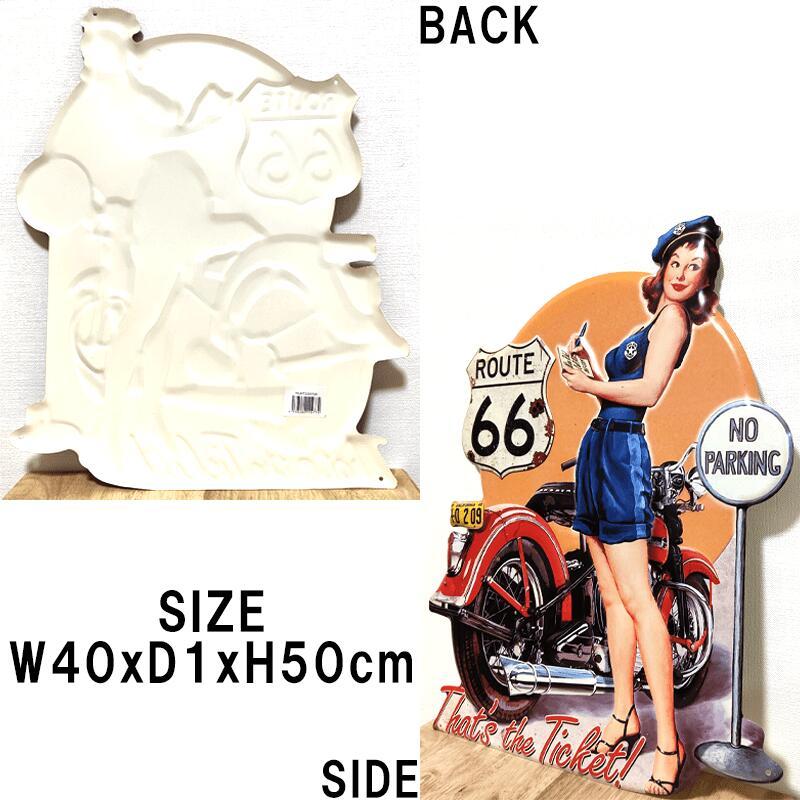 アメリカン レトロ ブリキ看板 大型 ビンテージ セクシー ルート66