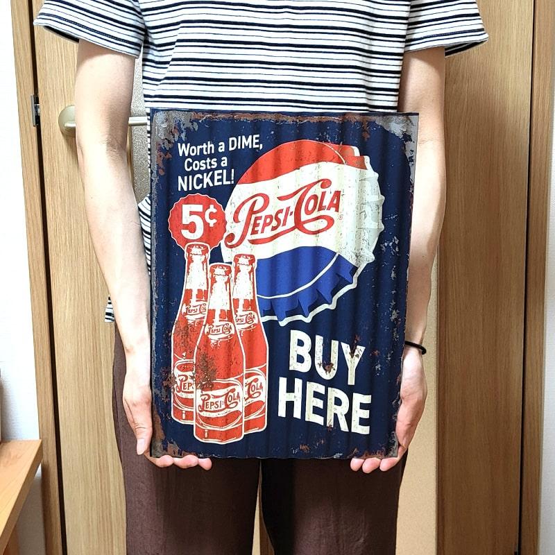 PEPSI（ペプシ） ブリキ看板 コーラ アンティーク メタルサイン レトロ