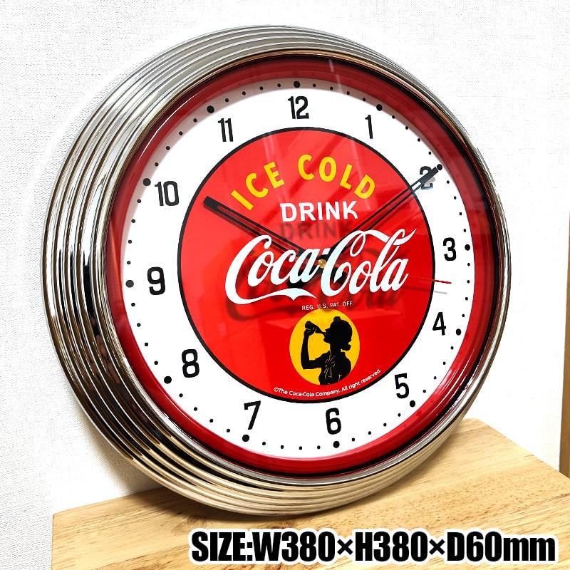 Coca Cola（コカコーラ） ネオンクロック 掛時計 LEDライト グリーン