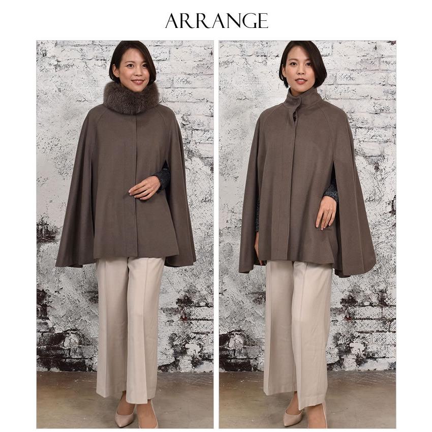 Merfirge 爆買 ポンチョ ケープ カシミヤ ウール SAGA フォックス