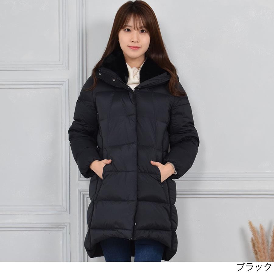 爆買 ダウンコート レディース ストレッチ素材 セミロング ダウン90