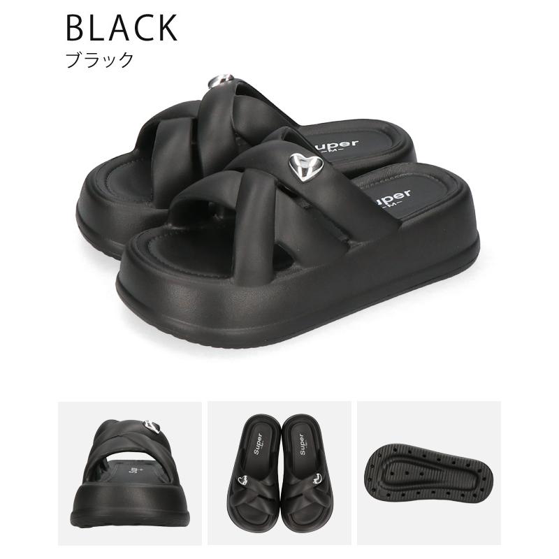 サンダル レディース 厚底 黒 白 おしゃれ かわいい クロッグサンダル