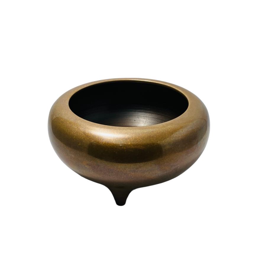 香炉 7寸 梨地 煮色 真鍮 三つ足 大きい香炉 : 浜田商店 仏壇 仏具