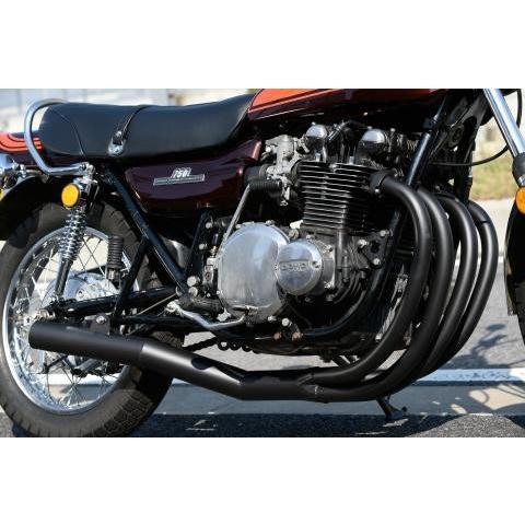 Z1・Z2 手曲げショート管マフラー アルミフランジ ブラック エムテック