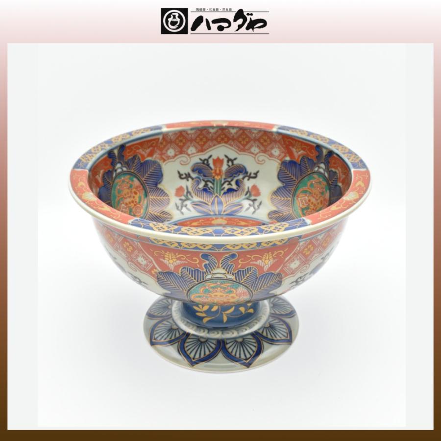 古伊万里焼 鉢 染錦見込鳳凰丸紋高台鉢 item no.2f434 : ハマダヤ食器