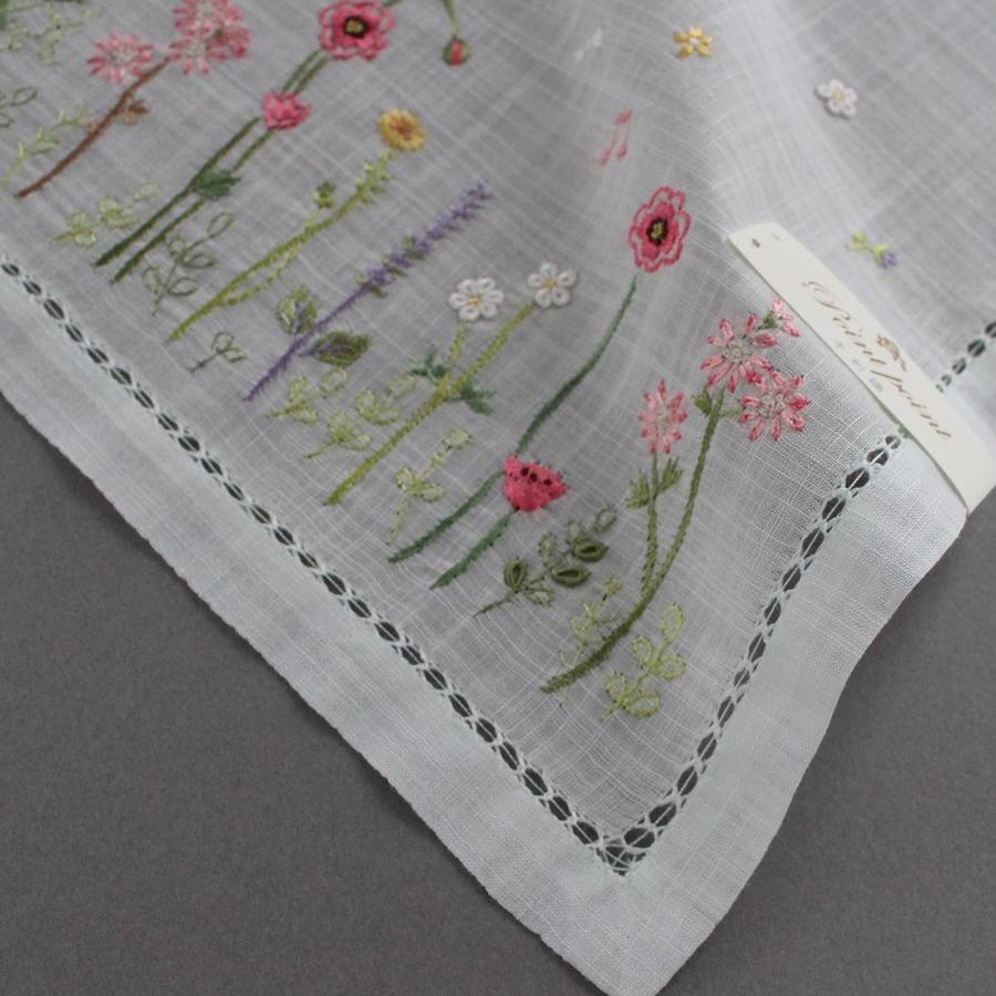 ベトナム手刺繍ハンカチ 花 2215 グリーン : ハンカチーフギャラリー