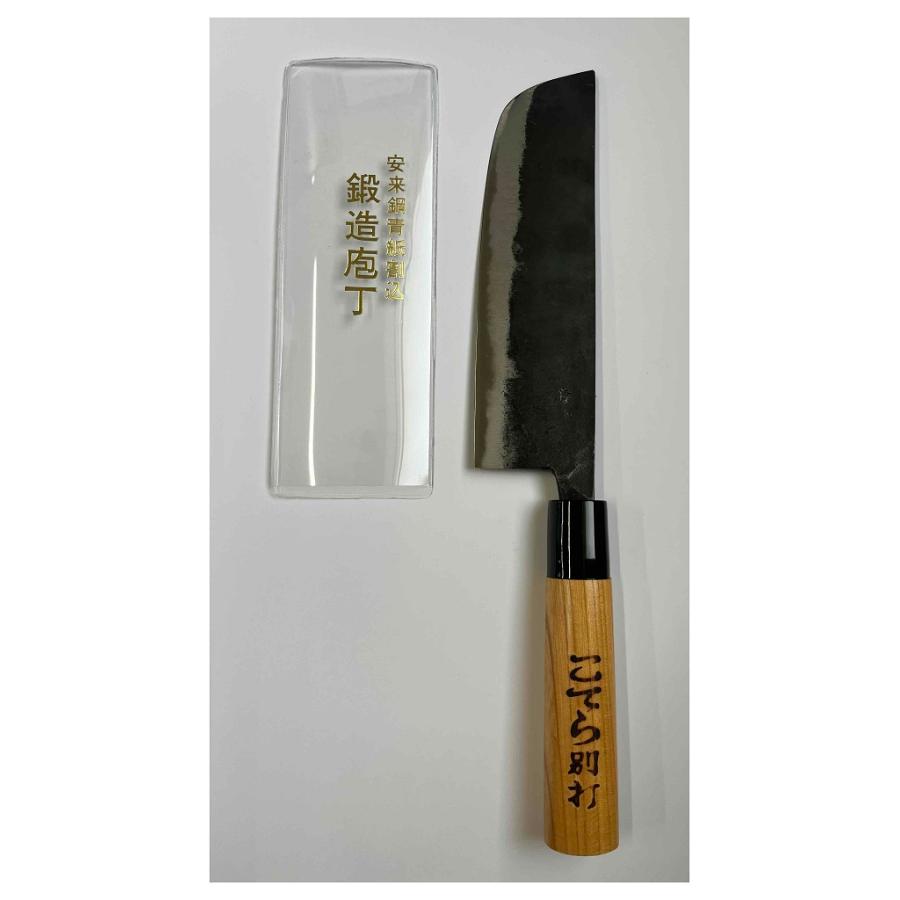 在庫あり こてら別打 安来鋼青紙割込 鍛造包丁 菜切包丁 165mm ヒバ柄
